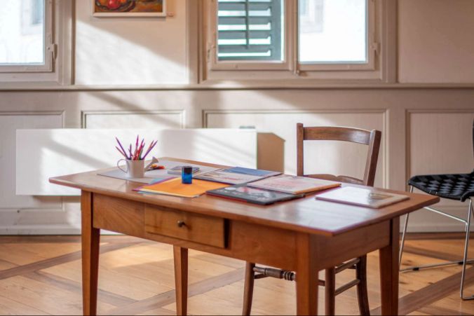 Beispiel eines Arbeitsplatzes von Kurt Hediger