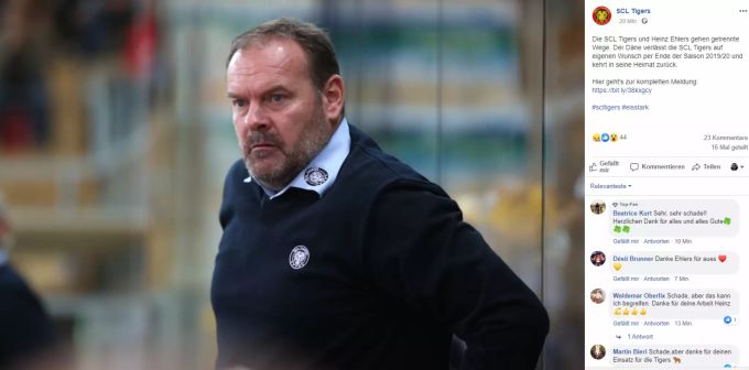 Heinz Ehlers verlässt die SCL Tigers in Richtung Dänemark. SCL Tigers