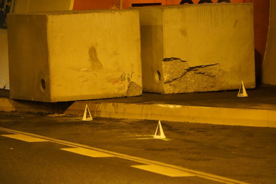 Unfall im Flüelentunnel.