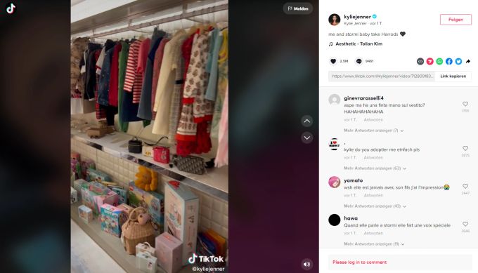 Harrods bereitete extra ein Regal für die Tochter von Kylie Jenner vor Kylie Jenner