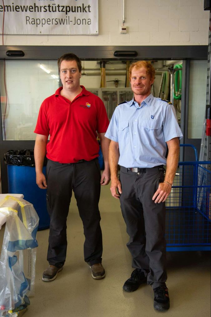 Simon Hubschmid aus Wald und Yves Schoob von der Feuerwehr Rapperswil-Jona.