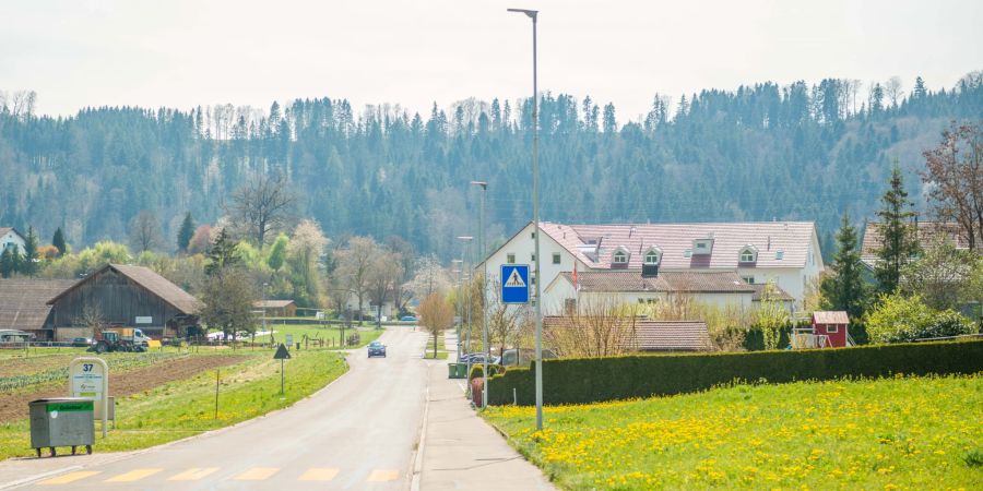 Die Ortsstrasse in Zell im Bezirk Winterthur.