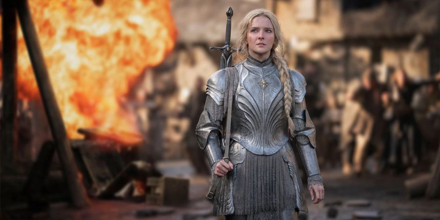 Morfydd Clark als Galadriel in einer Szene aus «Der Herr der Ringe: Die Ringe der Macht» - die Streamingserie geht bei Amazon Prime online.