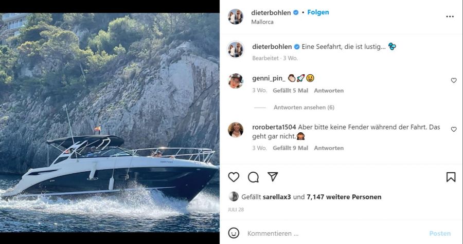 Dieter Bohlen hat sich ein neues Boot gekauft.