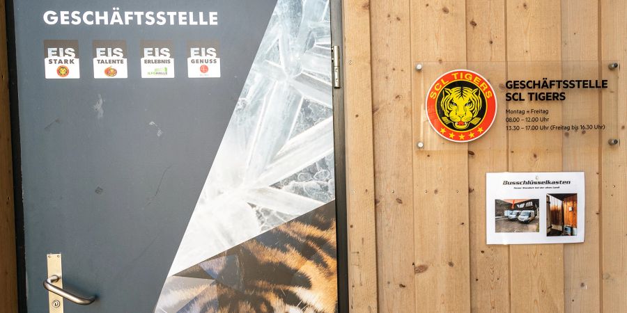 Eingang zur Geschäftsstelle SCL Tigers in Langnau.