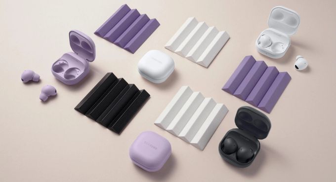 Die Galaxy Buds2 Pro gibt es in «White», «Graphite» und Samsungs neuer Lieblingsfarbe «Bora Purple». Samsung Galaxy Buds2 Pro