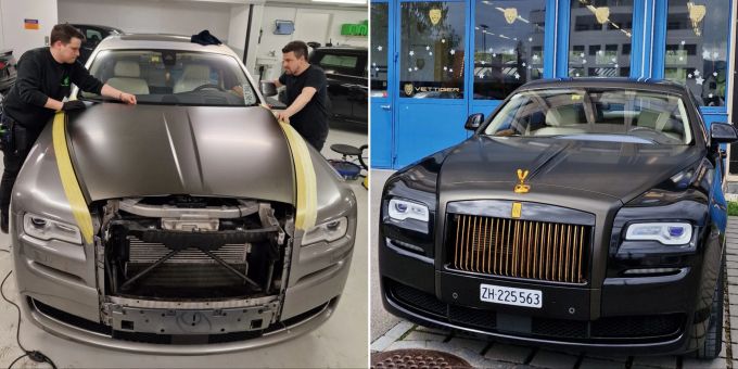 Aus Grau wird Schwarz: Rolls-Royce im Vettiger-Style. Rolls-Royce