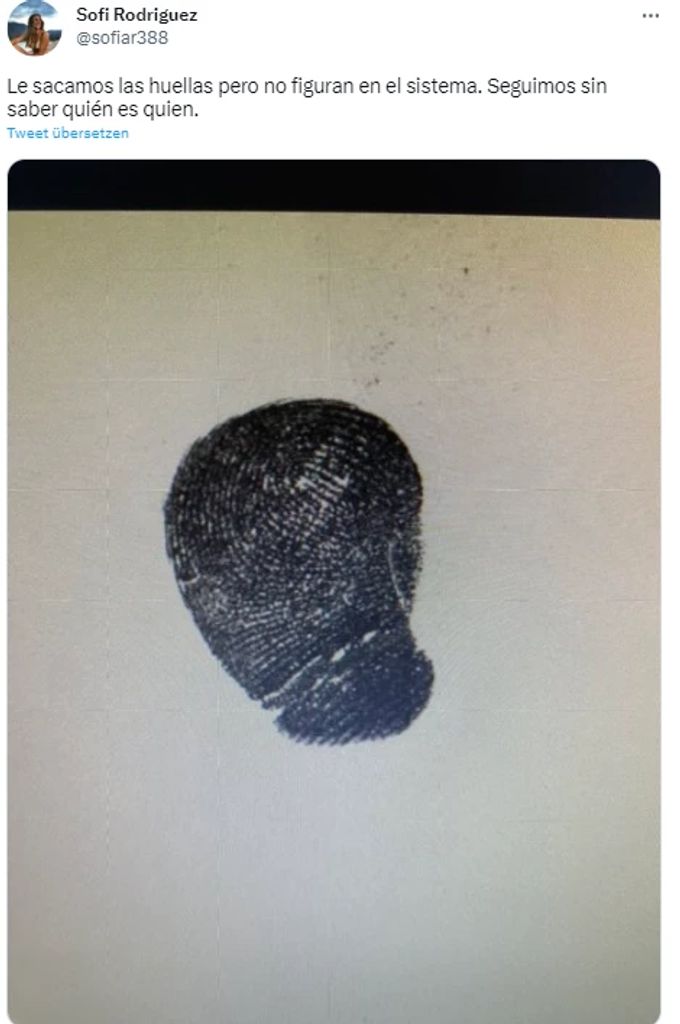 Ein Fingerabdruck einer der Zwillinge. Zwillinge