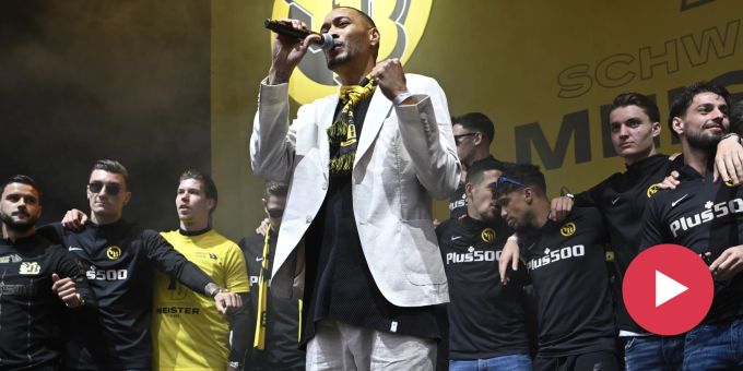 Gelbschwarz jubelt - Legende Hoarau heizt Fans an YB-Meisterfeier ein