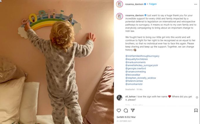 Sophia, die Tochter von Rosanna Davison und Wesley Quirke. sophia