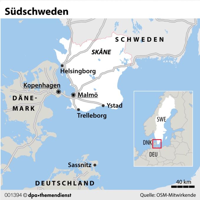 Skåne ganz im Süden des Landes ist das typisches Einstiegziel für Schweden-Neulinge. Grafik Schweden Skane