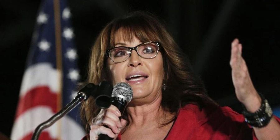 Sarah Palin spricht 2017 bei einer Kundgebung in Montgomery. Foto: Brynn Anderson/AP/dpa