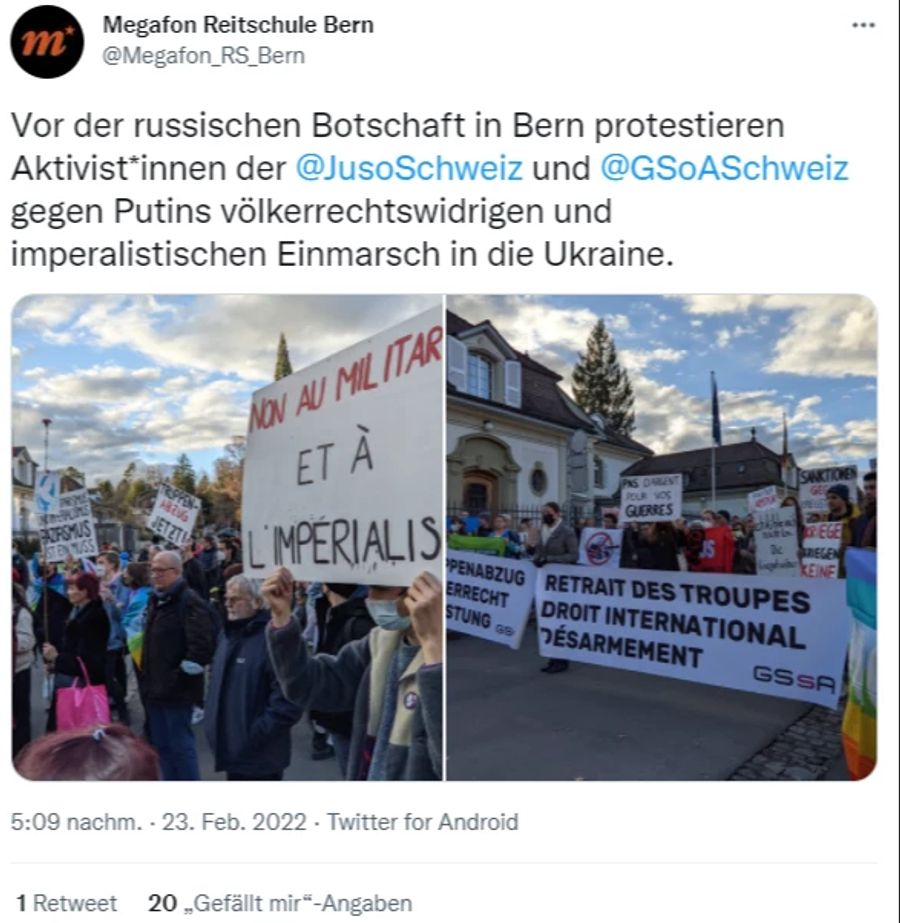 Ostukrainekonflikt Botschaft Demo