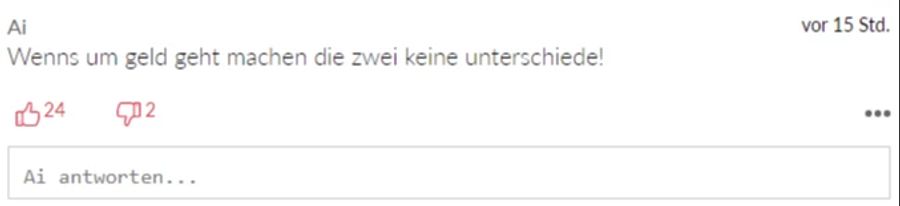«Ai» findet: Wenn es um Geld gehe, gebe es zwischen Angelina Jolie und Brad Pitt keine Unterschiede.