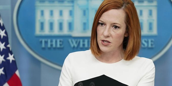 ARCHIV - Jen Psaki, Pressesprecherin des Weissen Hauses, während eines Briefings mit Journalisten. Foto: Patrick Semansky/AP/dpa ARCHIV - Jen Psaki, Pressesprecherin des Weissen Hauses, während eines Briefings mit Journalisten. Foto: Patrick Semansky/AP/dpa