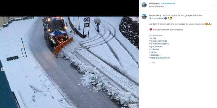 Graubünden Arosa Wintereinbruch