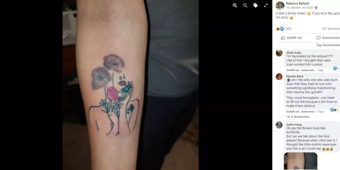 Das Tattoo, das für Gesprächsstoff sorgt. Tattoo
