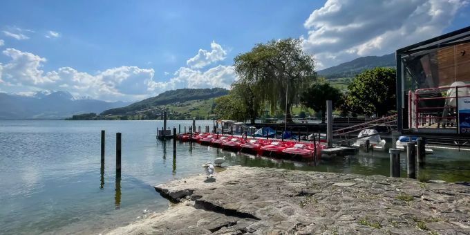 Ausblick auf den Sarnersee in Sarnen. Ausblick auf den Sarnersee in Sarnen.