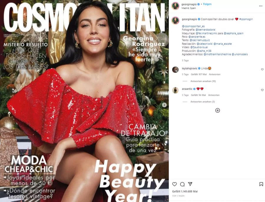 Georgina Rodriguez auf dem Cover der «Cosmopolitan».