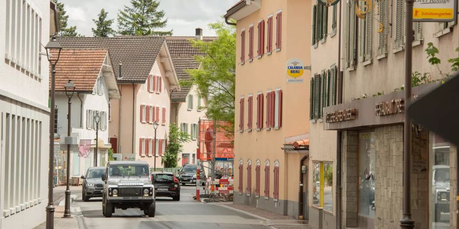 Die Wangserstrasse in Mels im Kanton St. Gallen.