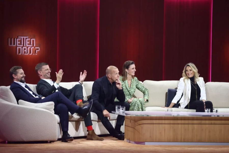 Helene Fischer und die anderen Gäste auf der Talk-Couch bei «Wetten, dass..?».