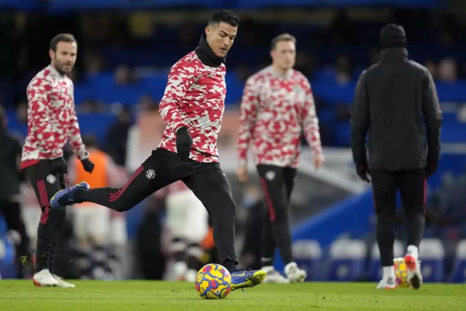 Cristiano Ronaldo beim Aufwärmen für Manchester United. Manchester United Cristiano Ronaldo