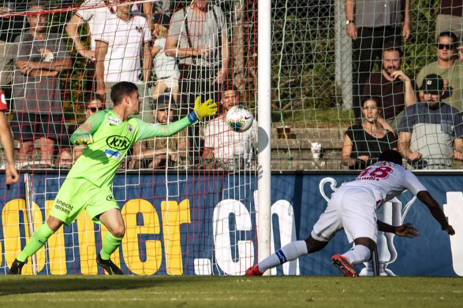 In Aarau war Nicholas Ammeter in der Saison 2019/20 Stamm-Goalie. (hier im Cup gegen Sion)