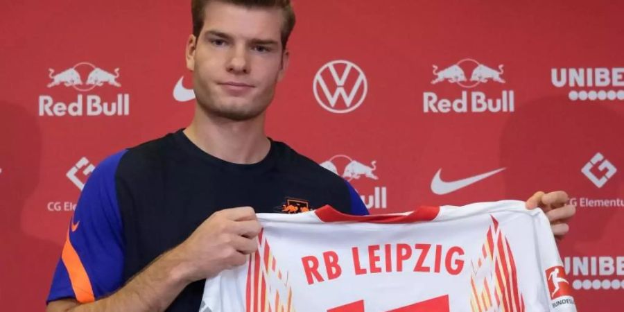 Will bei RB Leipzig mit Toren glänzen: Alexander Sörloth. Foto: Sebastian Willnow/dpa-Zentralbild/dpa