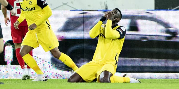 Jean-Pierre Nsame nach einer vergebenen Chance im Spiel gegen Midtjylland. YB Champions League