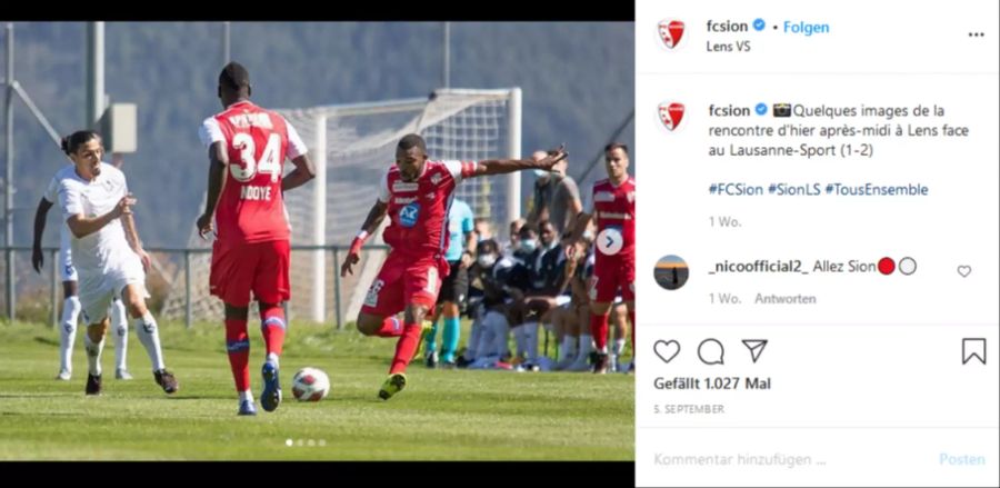 Geoffroy Serey Die beim Testspiel am 5. September gegen Lausanne.