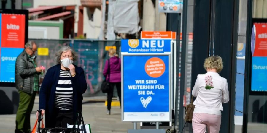 Einkaufsstrasse in Leipzig im April