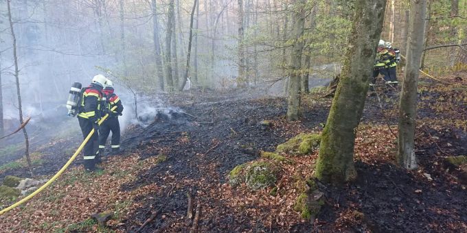 Die Feuerwehr Wettingen während eines Einsatzer. Feuerwehr Wettingen