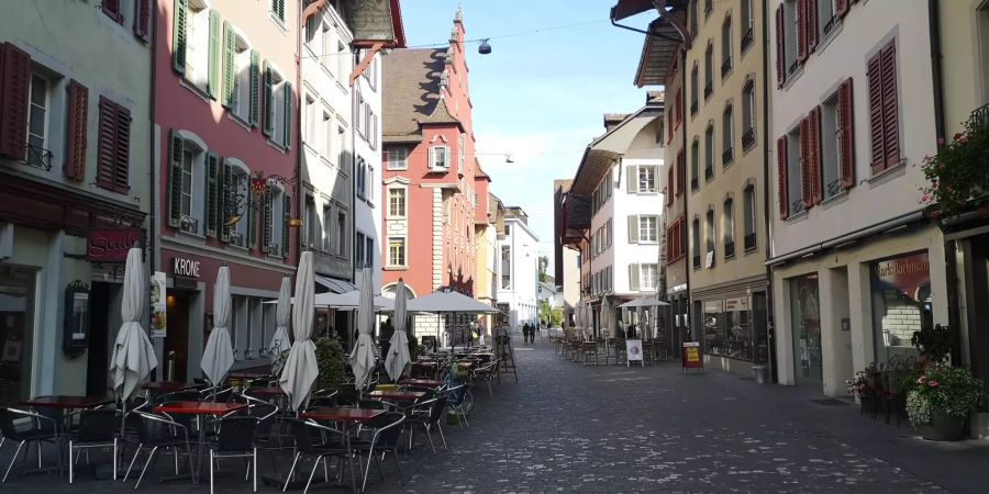 Die Kronengasse in der Altstadt von Aarau.