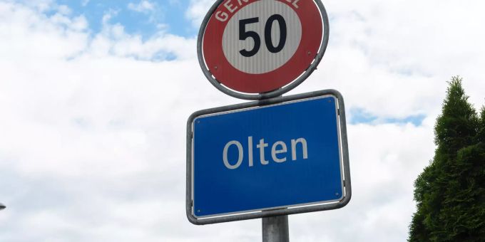 Ortsschild der Stadt Olten. Ortsschild der Stadt Olten.