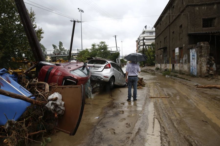 Volos Griechenland Sturmtief Überschwemmung