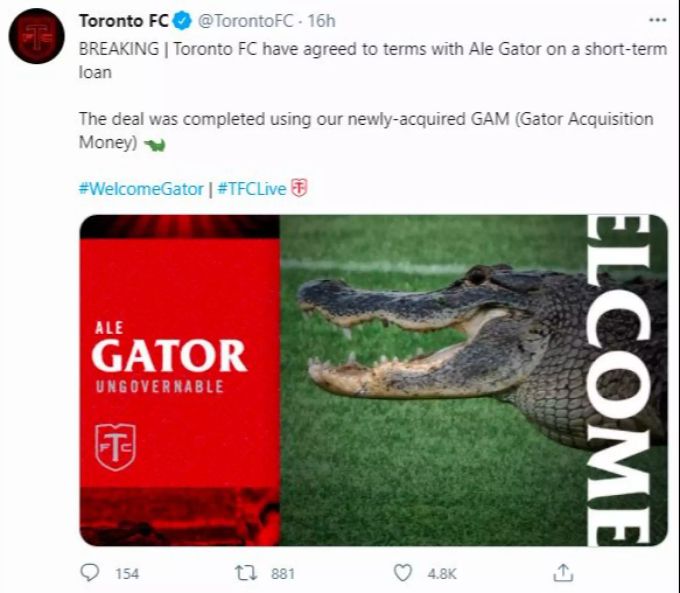 Der FC Toronto reagiert gelassen auf den Vorfall. FC Toronto
