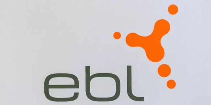 Das Logo der Elektra Baselland fotografiert an der Bilanzmedienkonferenz in Liestal, am Donnerstag, 11. April 2019. Elektra Baselland