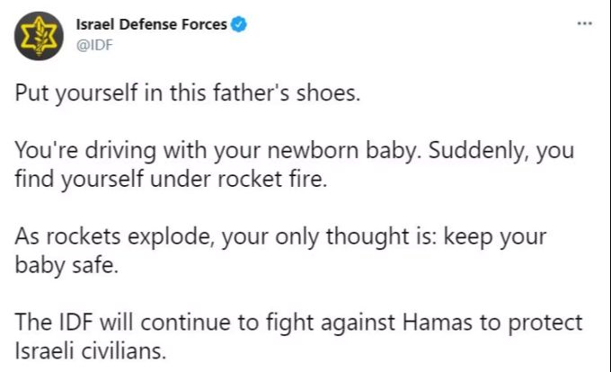 Der Tweet der Israel Defence Forces (IDF) zu dem Video. Israel