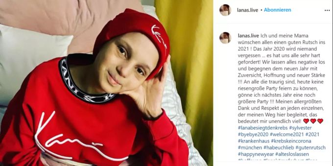 Lana Sander ist am Sonntag im Alter von nur 12 Jahren an Krebs verstorben. Lana Sander Krebs Instagram