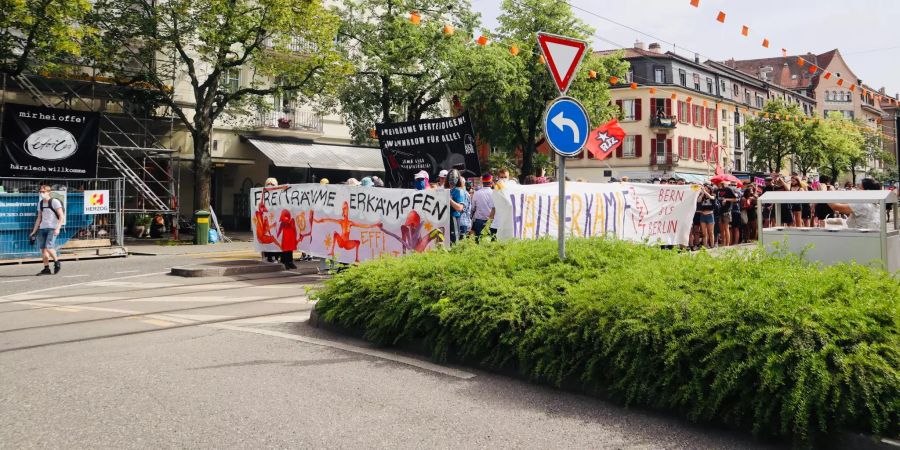 Die «Effi29»-Demo bewegt sich weiter Richtung Scheibenstrasse.