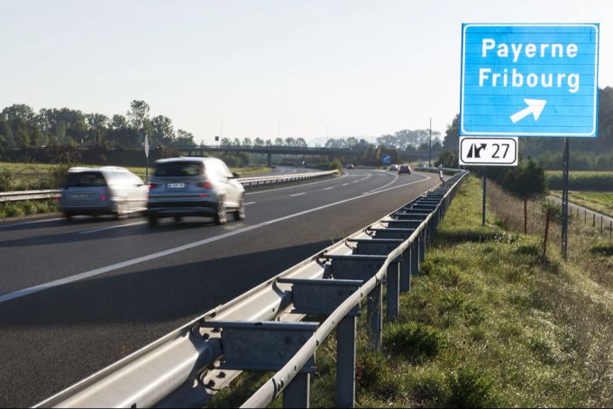 Die A1 bei Payerne, fotografiert 2014. A1 Payerne