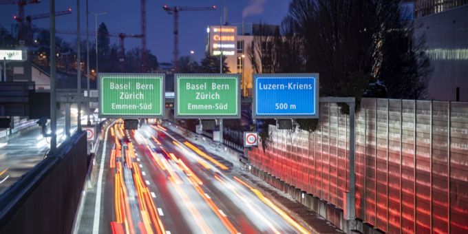 In Kriens erfolgt die Wiedervereinigung des Bypass mit der bestehenden Autobahn. Kriens
