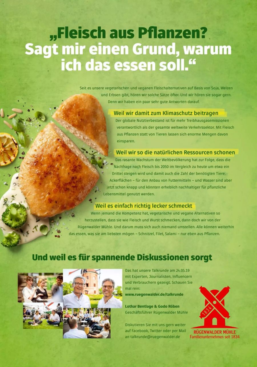 Vegan Flyer von Rügenwaldermühle