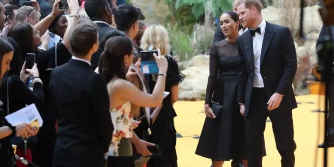 Harry und Meghan bei der Europa-Premiere von «König der Löwen». Foto: Jonathan Brady/PA Wire meghan markle