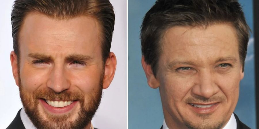 Chris Evans (l.) scherzt mit Jeremy Renner über seinen dramatischen Unfall.