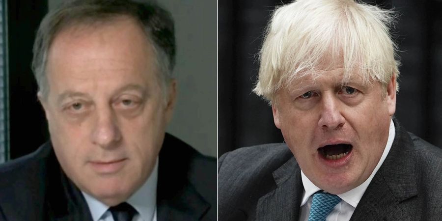 Richard Sharp (l), BBC-Vorsitzender, und Boris Johnson, ehemaliger Premierminister von Grossbritannien.