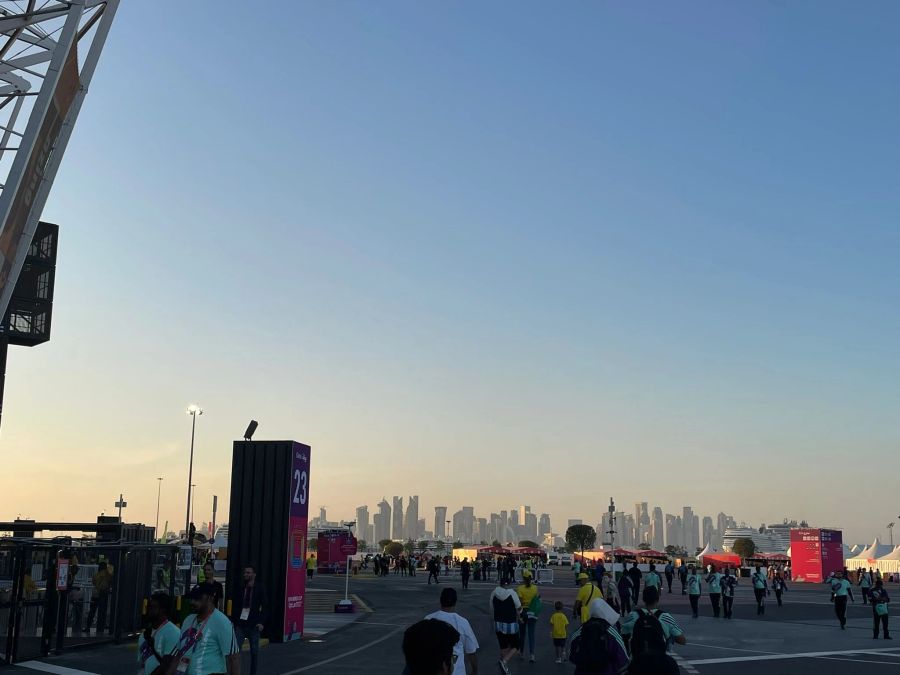 Die Aussicht auf die Skyline von Doha lässt sich sehen.