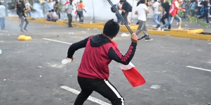Demonstranten in Lima Demonstranten in Lima
