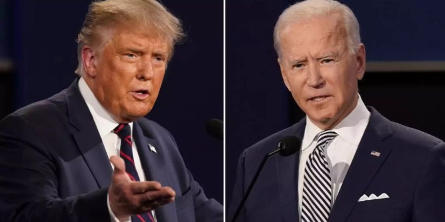 US-Präsident Donald Trump (l) und Herausforderer Joe Biden liefern sich ein enges Rennen ums Weisse Haus. Foto: Patrick Semansky/AP/dpa