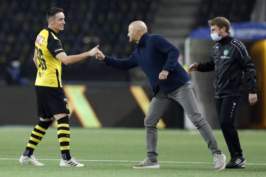 Heute kommt es zum erneuten Wiedersehen zwischen Peter Zeidler (Trainer FC St.Gallen) und dem zu YB gewechselten Silvan Hefti.